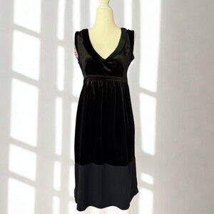 Burberry Black Velvet Midi Dress